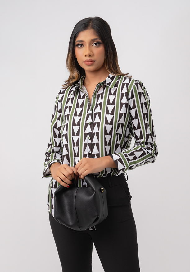 LISA STRIPE PRINTED BLOUSE